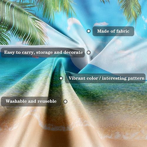 Miniatura 4 de Fondo de playa y océano, fondo tropical hawaiano, fotografía de verano, fotografía de Luau, decoraciones de fiesta temática de Ladvis 82.7 x 59