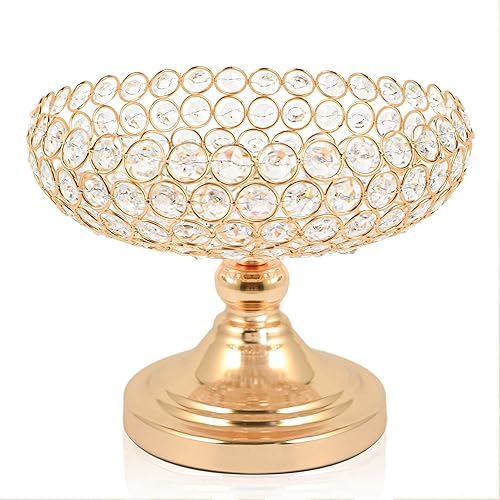 Hollow-Carved Design Crystal Fruit Bowl Food Bowl for Table Centerpiece,