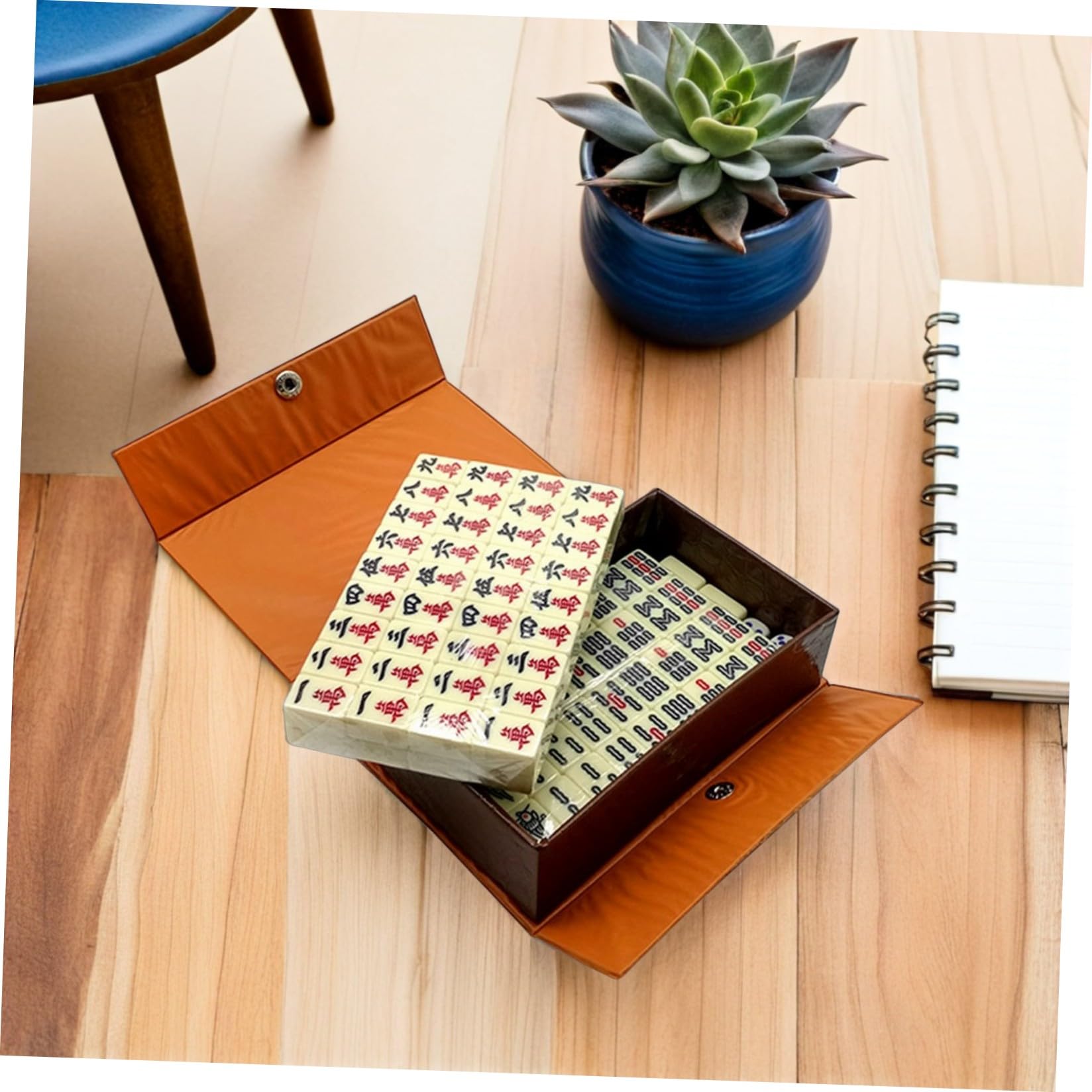 GALPADA Tragbares Mahjong Satz aus Acryl mit Würfeln Kratzfest und Farbecht Reisespiel für Zug und Camping für Unterwegs Zufällige Farbe