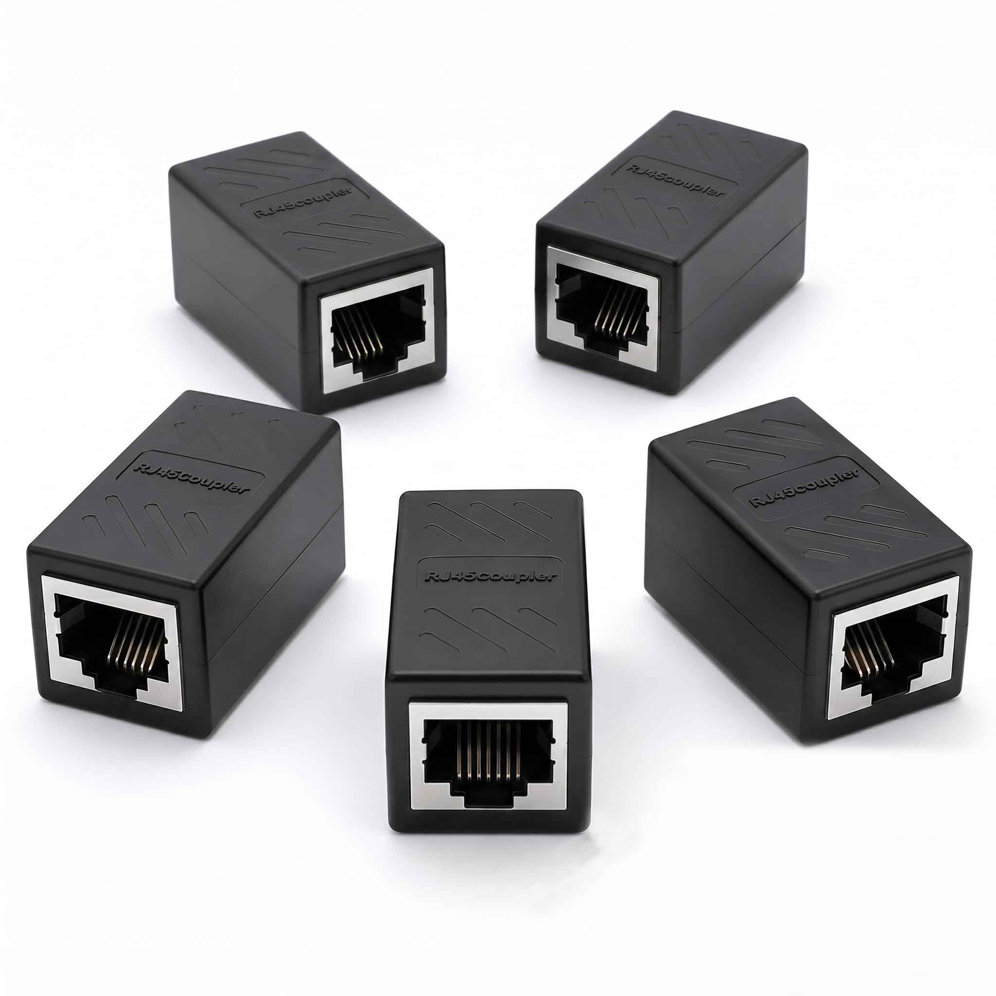 5 Stück RJ45 Kupplung kompatibel Cat8 Cat7 Cat6 Cat5e Cat5 Patchkabel DSL POE Router, Lan Kabel Verlängerung Cat6 Gigabit LAN Kabel Verbinder Ethernet Adapter Netzwerk Verlängerung 1000Mbit geschirmt