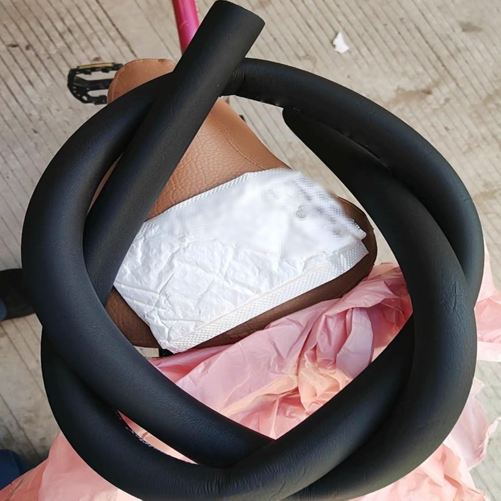 Tubo de Aislamiento de Tuberías Tubería Aislante de Caucho y Plástico de Alta Densidad Ignífuga y Retardante de Llama Alta Tenacidad y Resistencia a La Tracción(ID 4-1/2" x T 2" x L 3.3ft)