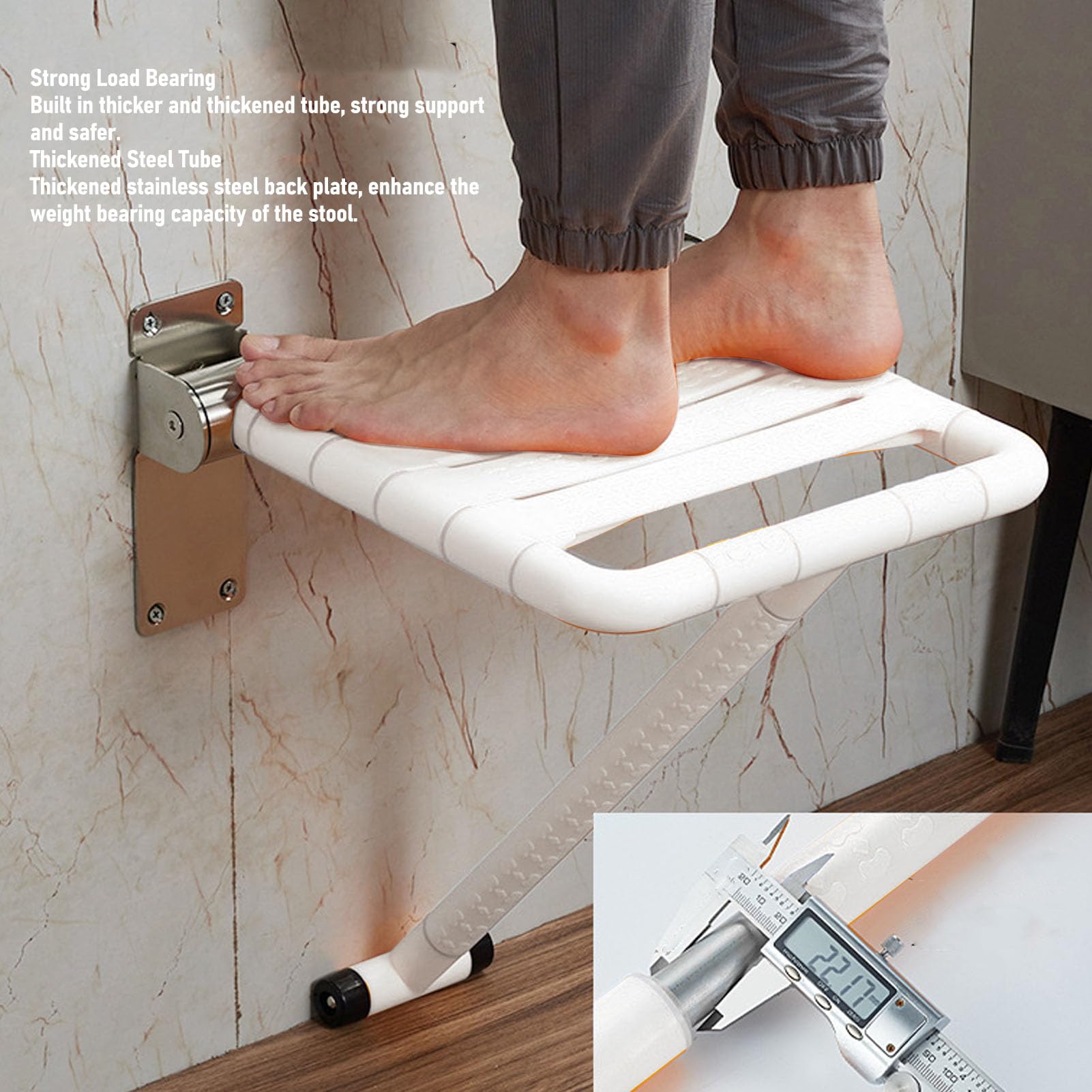 Asiento De Ducha Plegable Montado En La Pared, Banco De Ducha Plegable a Prueba De Agua Dentro De La Ducha Plegable De Baño De Seguridad Taburete De Ducha Silla para Ancianos