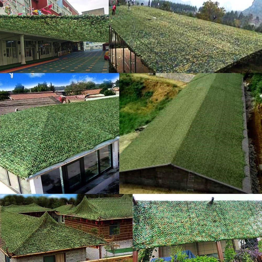 Red de Camuflaje Militar para Jungla, Red de Camuflaje para Caza, Redes Militares Ligeras, Malla para Sombra, persianas, para Cubrir Granjas Militares (4 x 7 m/13 x 23 pies)