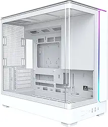 MONTECH Capa para PC King 15 Micro-ATX, vidro panorâmico curvo, resfriamento de fluxo de ar da chaminé, design de câmara dupla, suporte de radiador de 360 mm, estrutura compacta para GPU de próxima