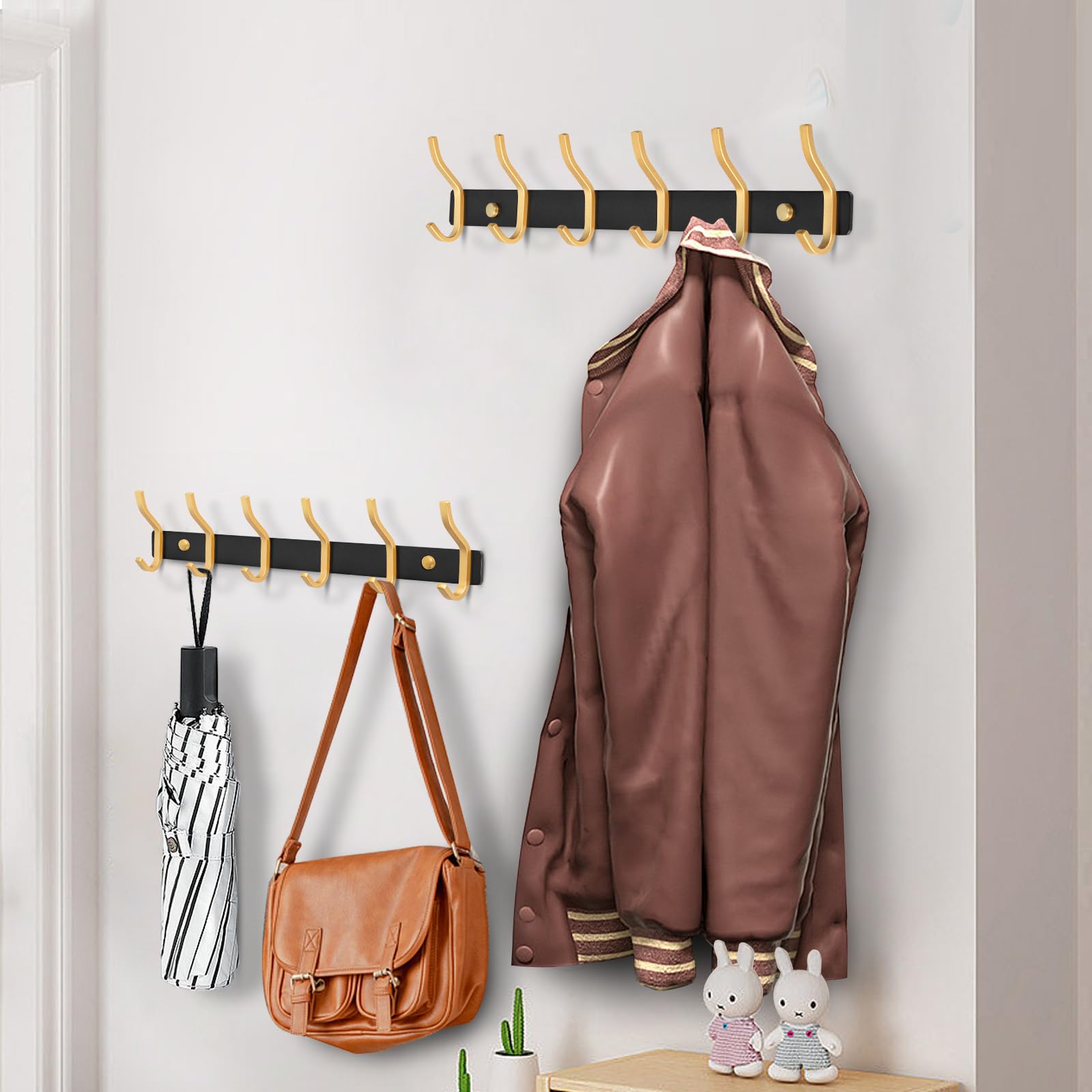 Appendiabiti Da Parete MEIJO 4 Ganci - Acciaio Inox, Design Moderno, Per Ingresso, Bagno, Camera - Foto 5