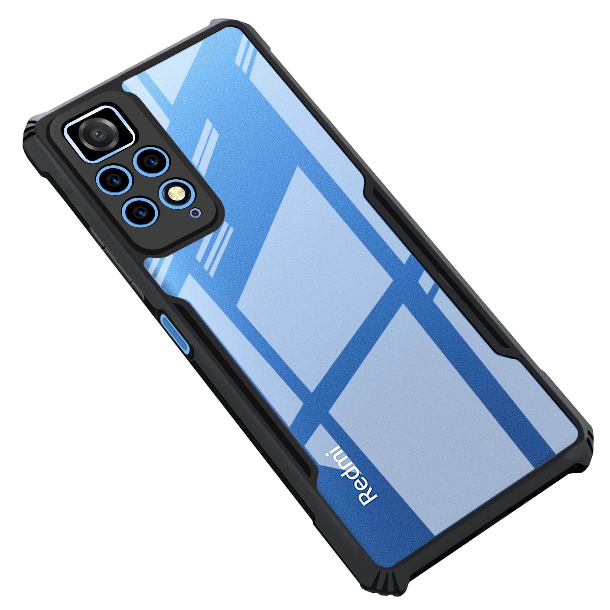 CEDO Redmi Note 11 / Note 11S (4G) Back Case Cover | Camera Protection Shockproof Bumper-Edge | Acrylic Crystal Clear 360 Degree Protection TPU+PC | Transparent Eagle Back Case Cover (Black) (B09VQ1NL1M) Amazon Price History, Amazon Price Tracker