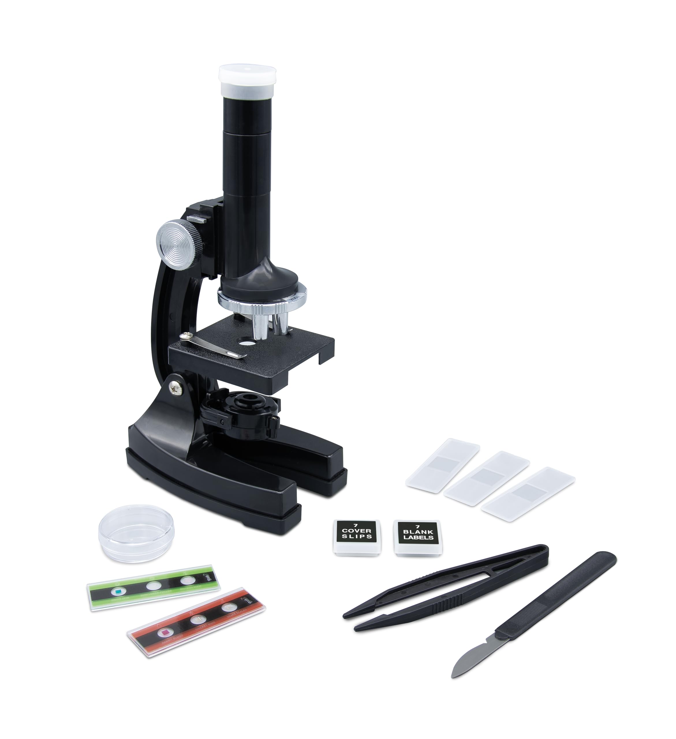 BUKI France – Microscope Enfant 100x 300x 600x – 20 Expériences Scientifiques – Lames prêtes à Observer – Kit Complet dès 7 Ans - MR450