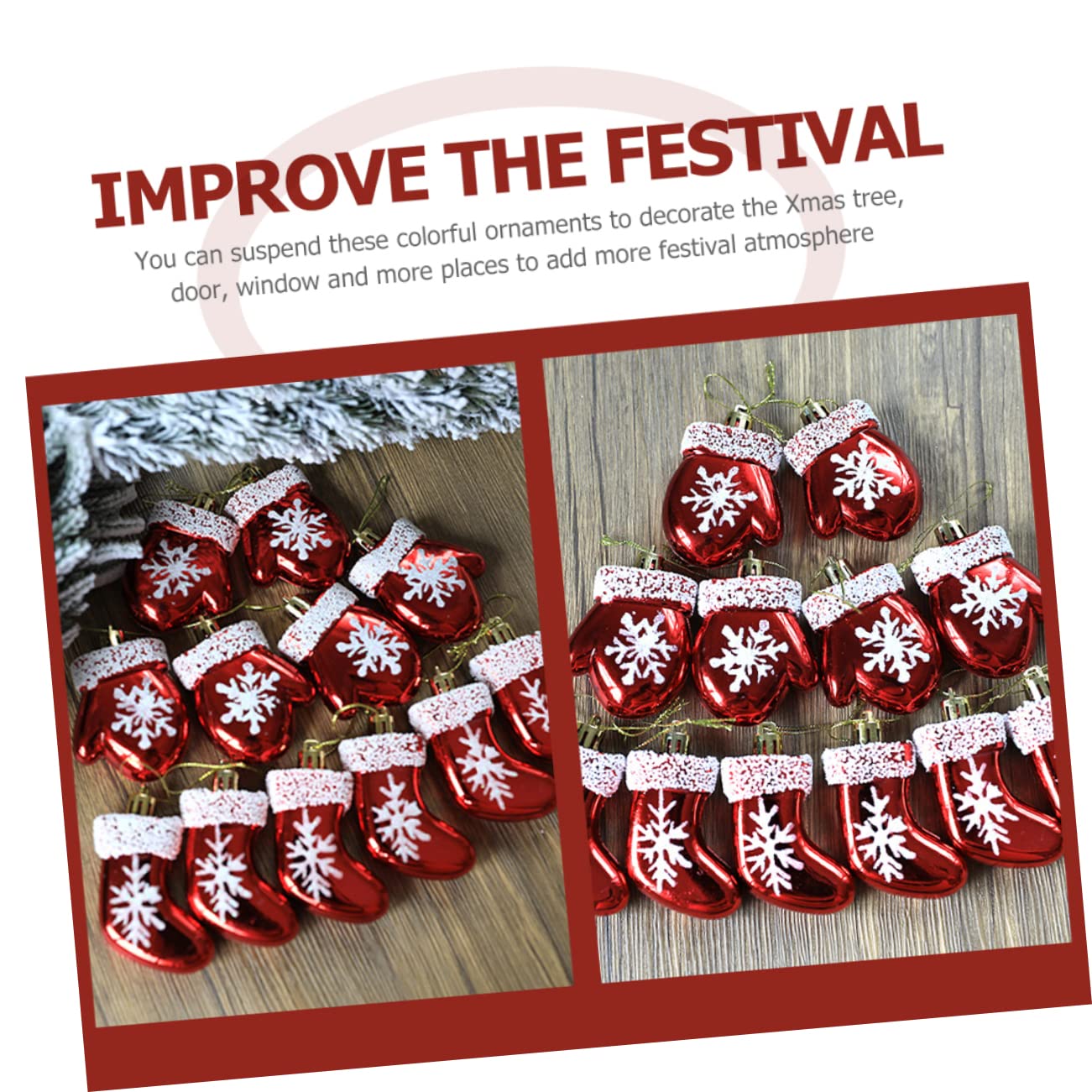 PRETYZOOM 4 Set Di Decorazioni Infrangibili Per Lalbero Di Natale Pendenti Per Lalbero Di Natale Decorazioni in Plastica Per o Di Confezione Da 6 Pezzi*4