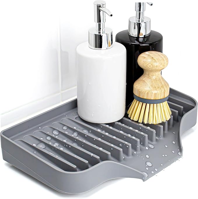 UHMER SelfDraining Kitchen Sink Caddy, Large Silicone Sink