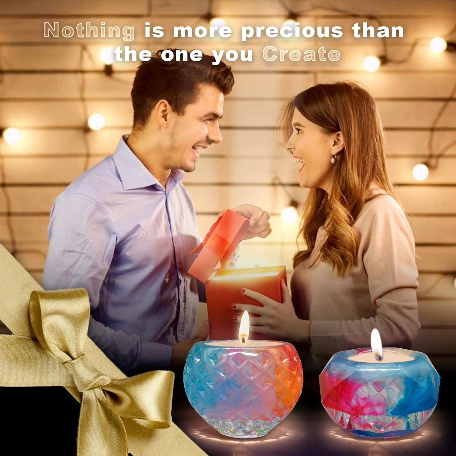 Resin Letter Holder Molds, 2Pcs Letter Molds, Candlestick Molds for DIY Letter Box, Crystal Votive Letter Holders Molds