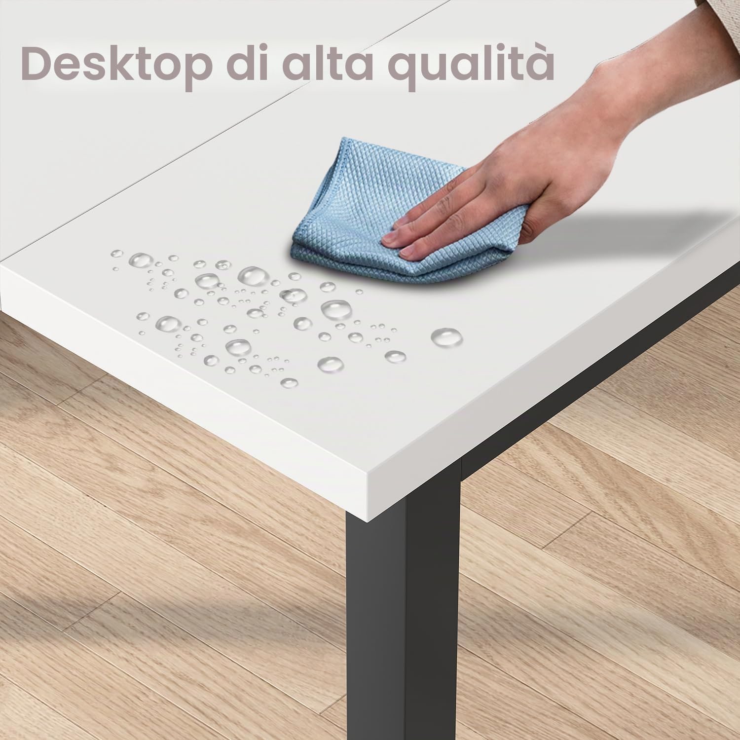 JUMMICO Scrivania 80 x 50 x 75 cm, tavolino piccolo per computer, scrivania per studio, scrivania per computer, piccolo per casa, ufficio, bianco