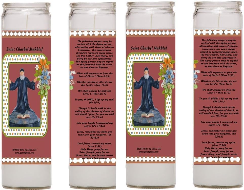 Saint Sharbel Charbel Makhlouf Patron of Lebanon and of The Dying Set of 2 or 4 Candles (Four)