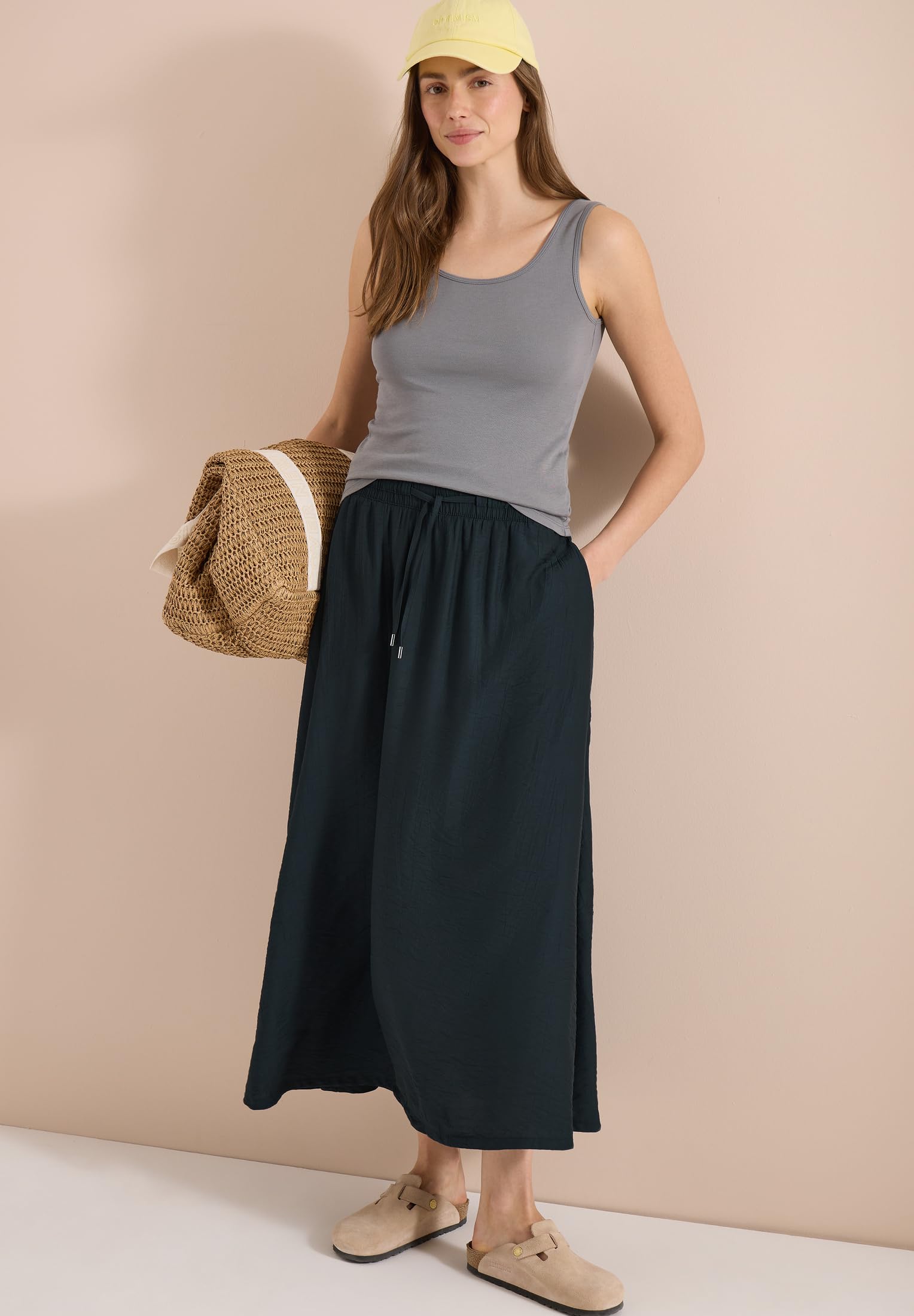 Maxi-Rock mit Taschen und Struktur