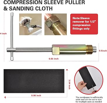 Plumbing Tools with Angle Stop Wrench & Compression Sleeve Puller