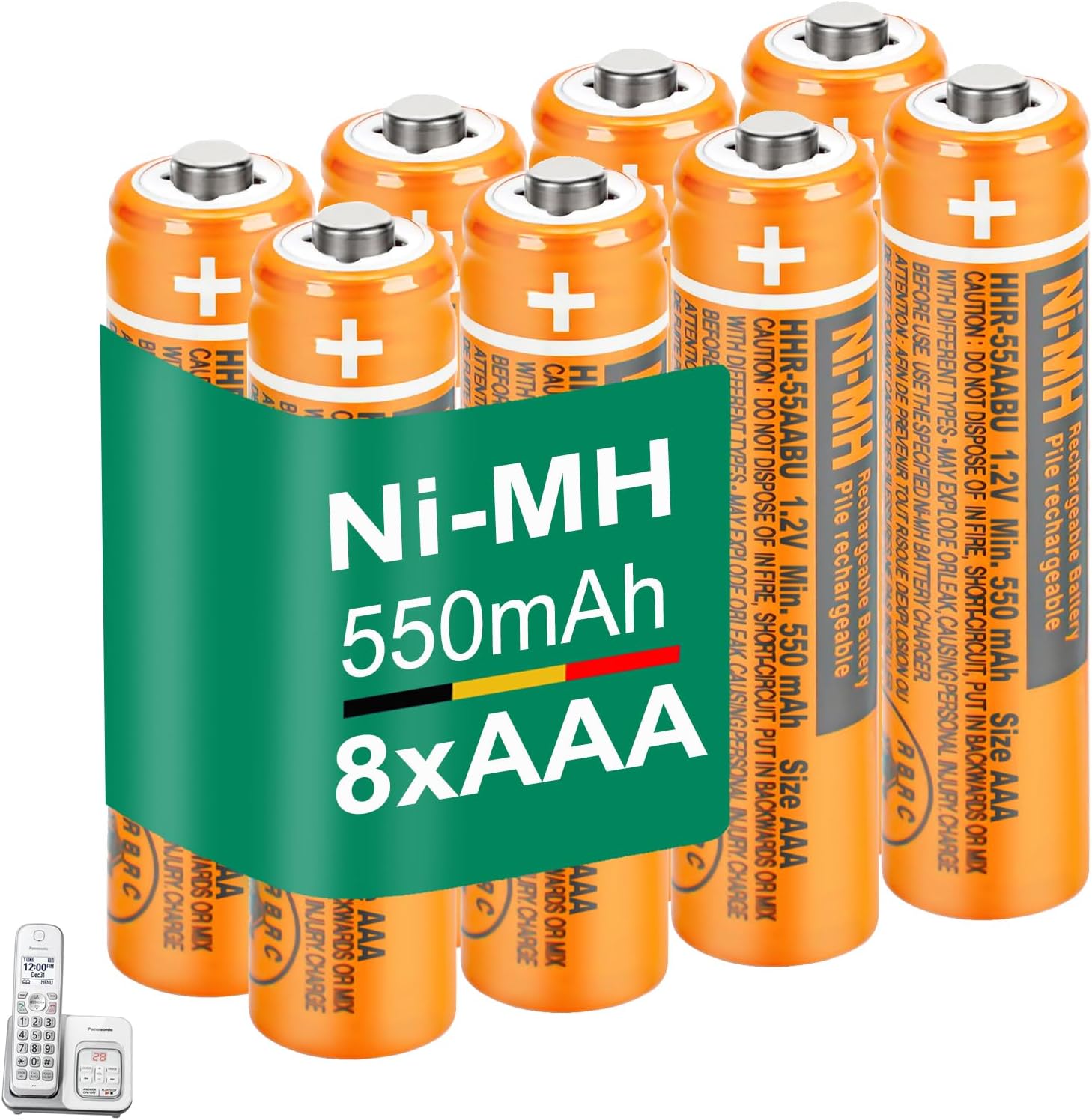 Amazon Basics 8Pack Rechargeable AAA NiMH HighCapacity Batteries, 850 mAh