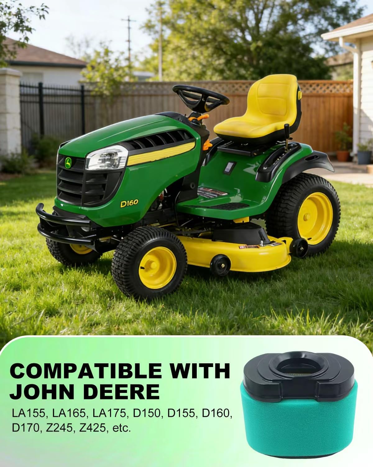 D170 Oil Change Kit for John Deere Z425 Tune Up Kit, D150 D160 LA155 LA165 LA175 Maintenance Kit, 100 Series Zero Turn Lawn Mower Accessories Parts