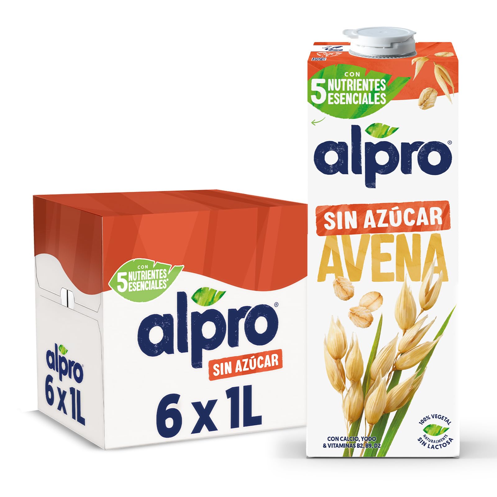 Alpro Bebida Vegetal de Avena sin Ázucar - Pack de 6 x 1L con descuento