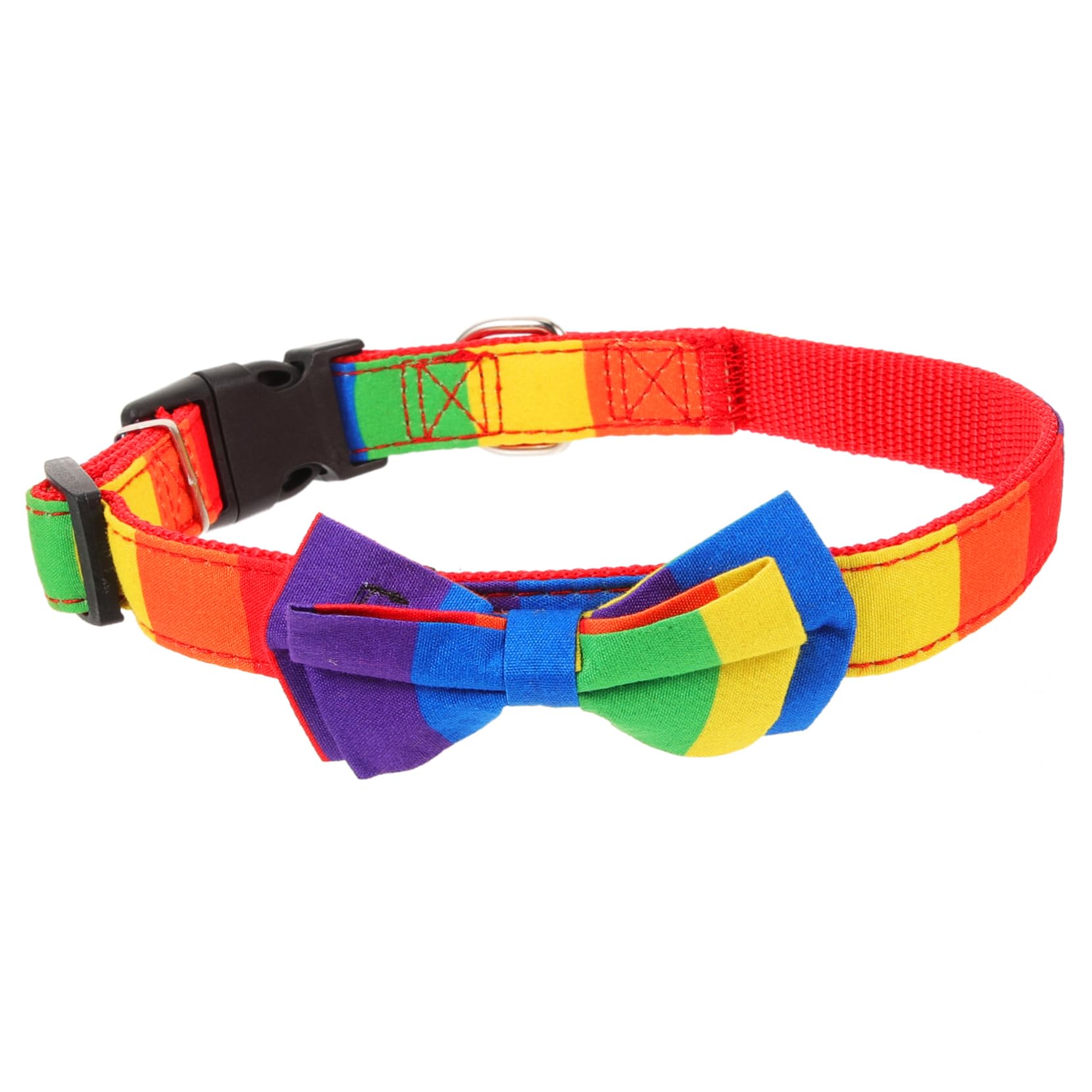 Collier pour chat ajustable POPETPOP en tissu confortable avec motif arc-en-ciel de fête
