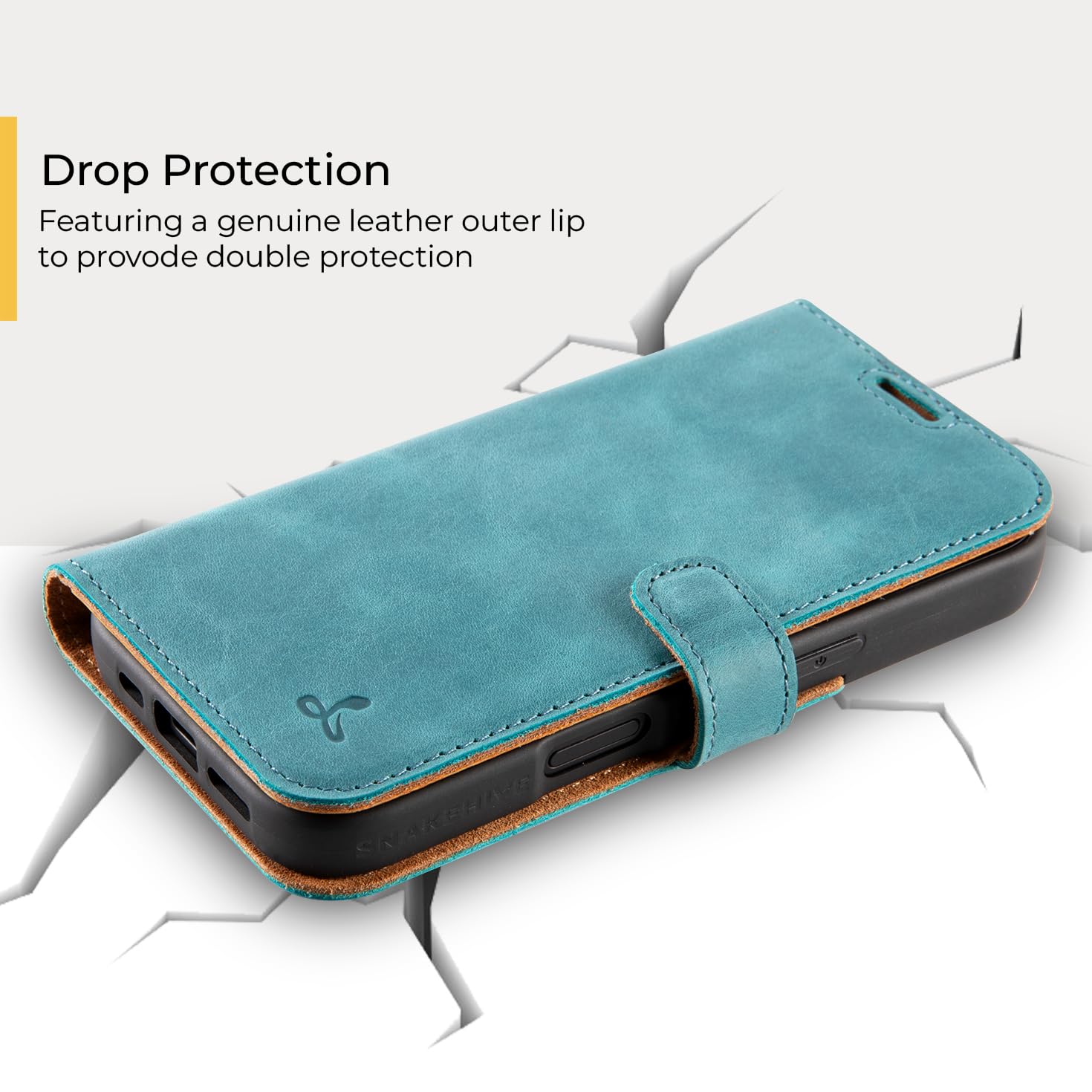 Snakehive Leather Wallet for iPhone 16 Pro, Real Leather Wallet Phone Case with Viewing Stand and Card Holder - Image 3