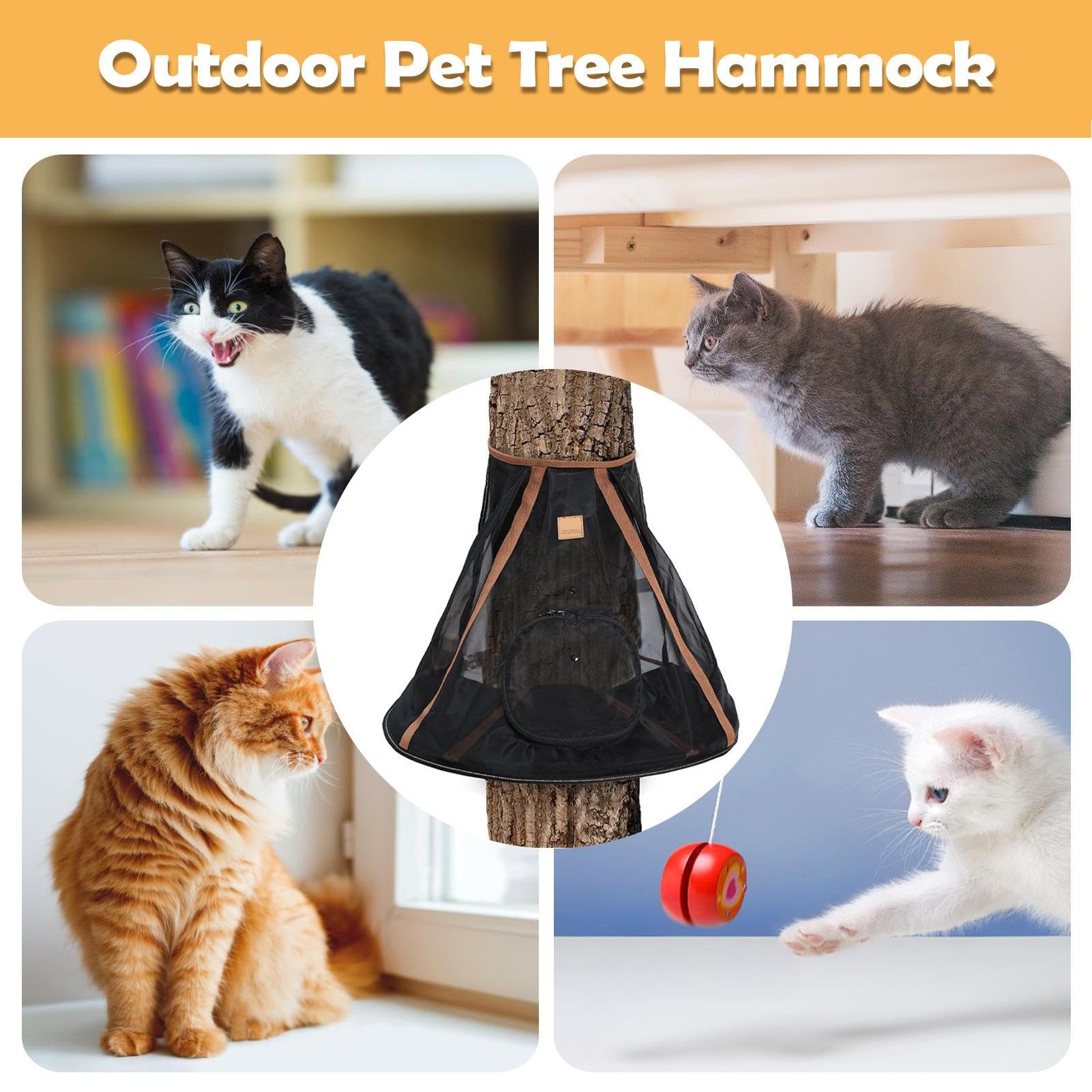 Hamac pour Chat - en Nylon PP | Lit pour Chat Suspendu, Design Respirant avec Fermeture éclair | Hamac pour Animaux de Compagnie pour fenêtres et coffres de Voiture de Plus de 48 cm Qui