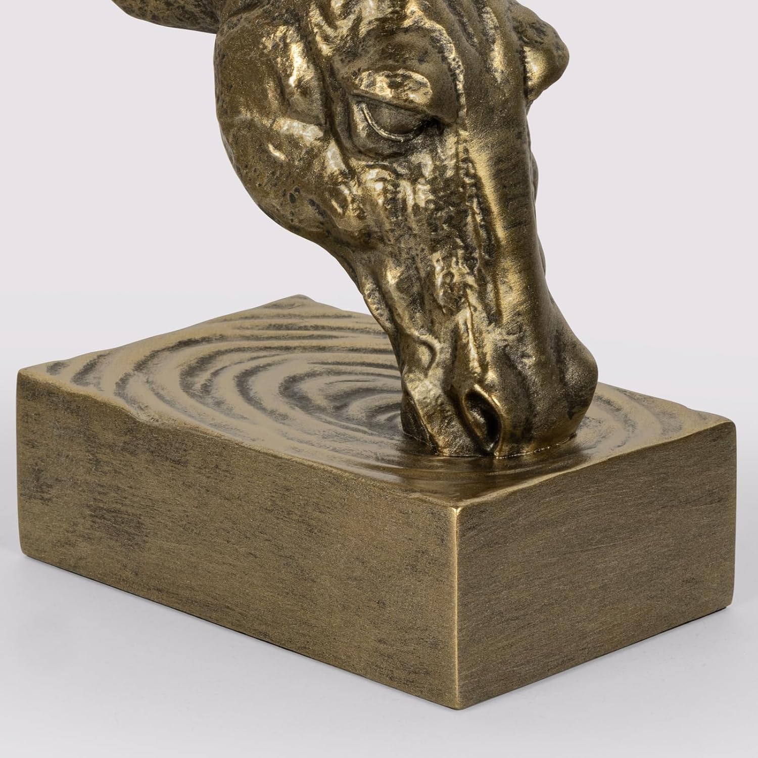 Book Ends for Shelves, Horse Decorative Bookends for Heavy Books, Heavy Duty Book Ends with Anti-Slip Base Book Stopper for Shelves Books Home Office Decor (Gold)