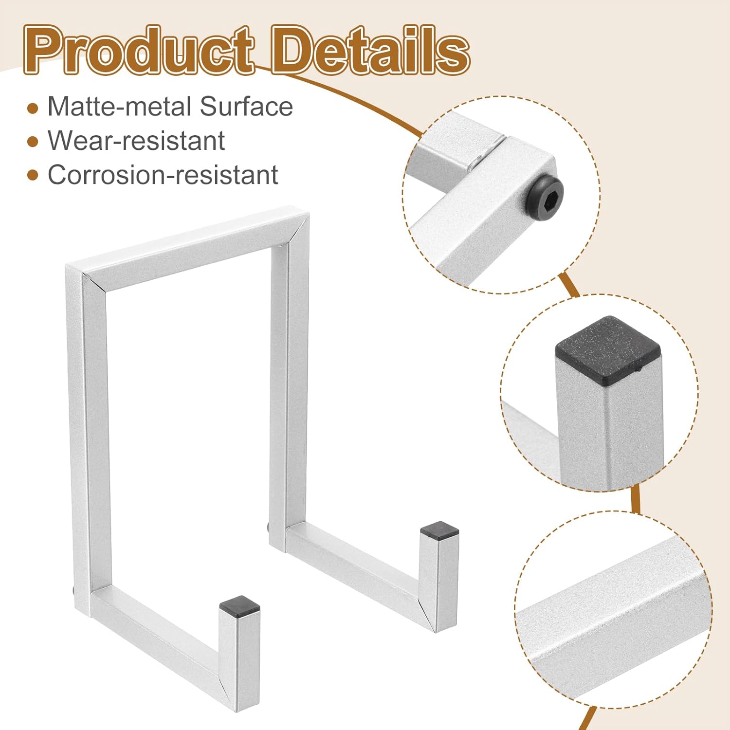 uxcell 2 Pcs Picture Frame Stand, 8 Inch Metal Plates Stands Plate Display Stand Easel Frame Plate Holder for Picture, Decorative Plate, Book, Platter, Photo Easel, Silver