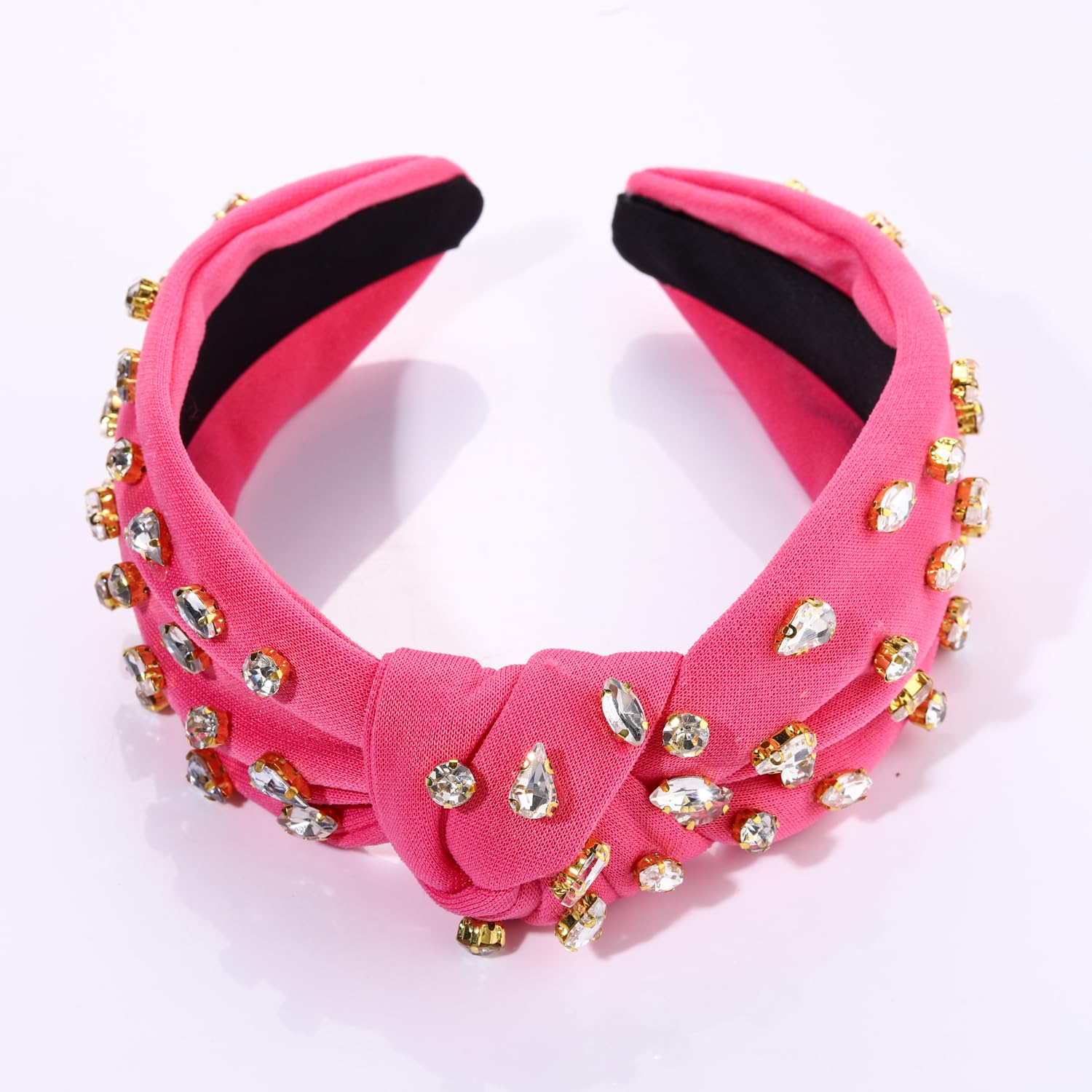 Pink valentines ? Rhinestone Embellished wide knotted Headband nwot VALENTINES Knot Headband, Hearts Knot Headband, Pink  main image 3
