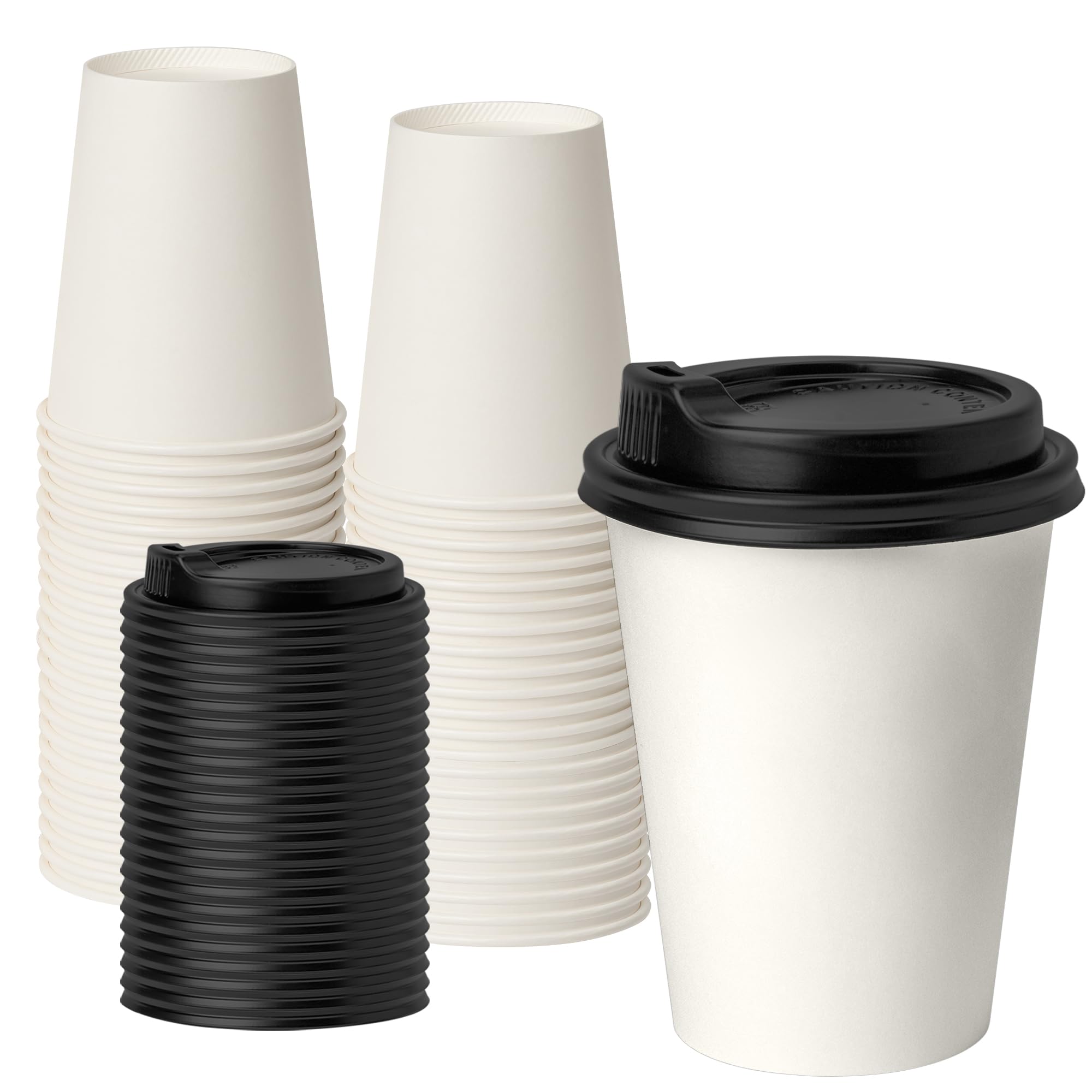 RACETOP 12 oz Paper Coffee Cups with Lids & Sleeves, 100 Pack — Amazon image 12