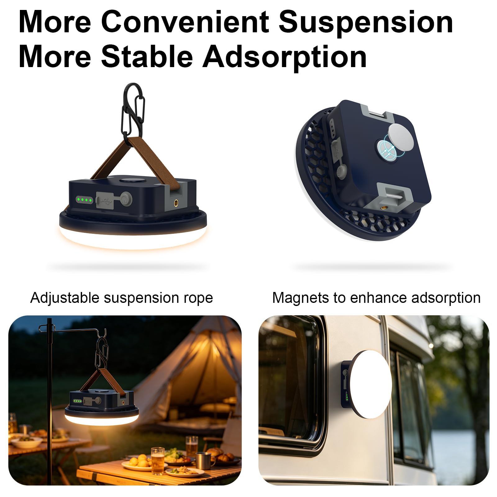 12000 mAh Campinglampe Aufladbar , Stufenlose Dimmfunktion (40W Remote) | Hohe Lumen campinglicht, 3 Lichtmodi, IPX5 Wasserdicht, Magnet & Haken, Können verschiedene elektronische Produkte aufladen