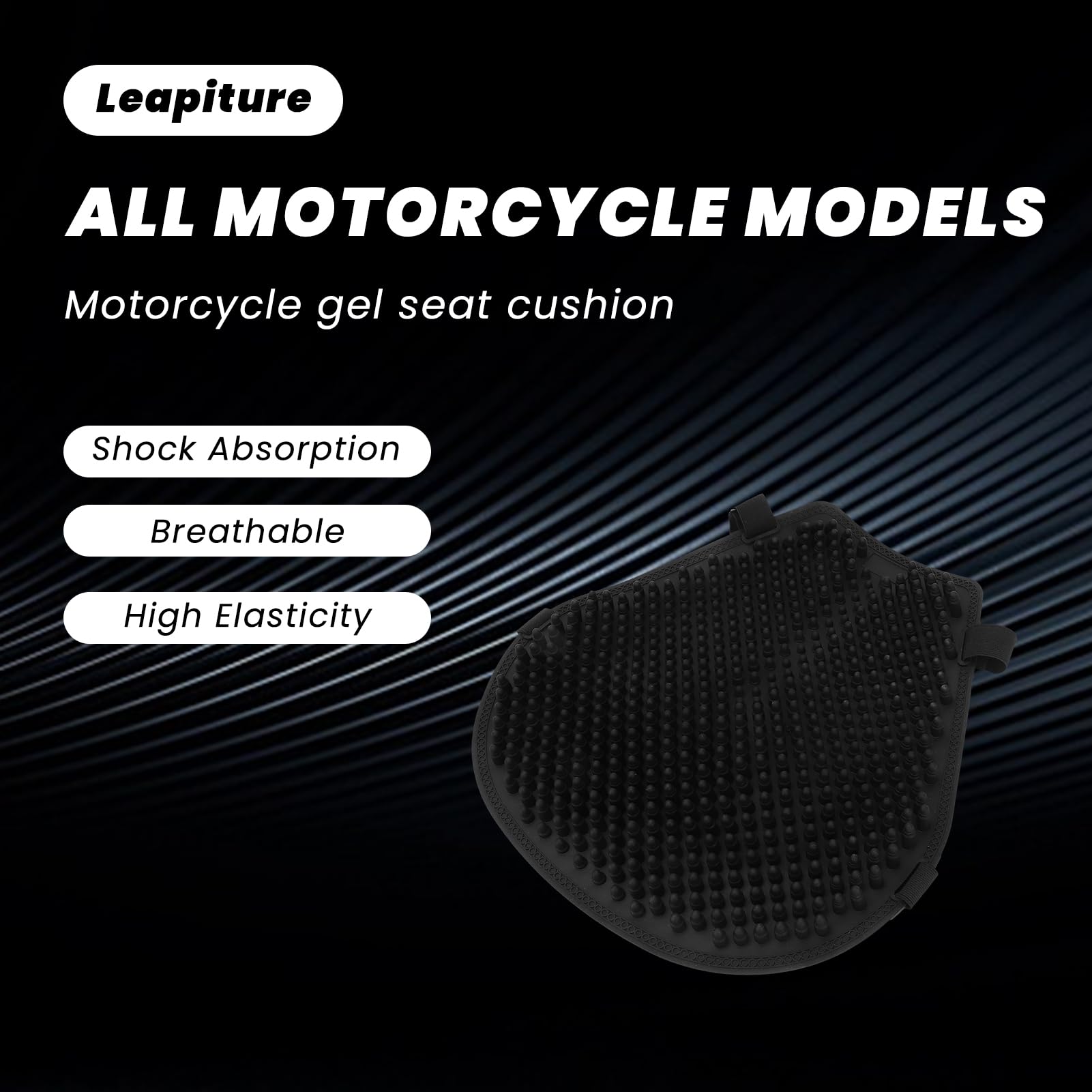 Cuscino per sedile moto Cuscino per raffreddamento ad aria Cuscino per sedile in gel per moto Raffreddamento Assorbimento degli urti Allevia la pressione Coprisedile nero universale