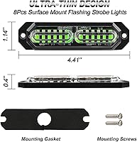 Vista 5 de ASPL 8 luces estroboscópicas ultra delgadas de 12 LED para montaje en superficie, luces estroboscópicas intermitentes para camión, automóvil