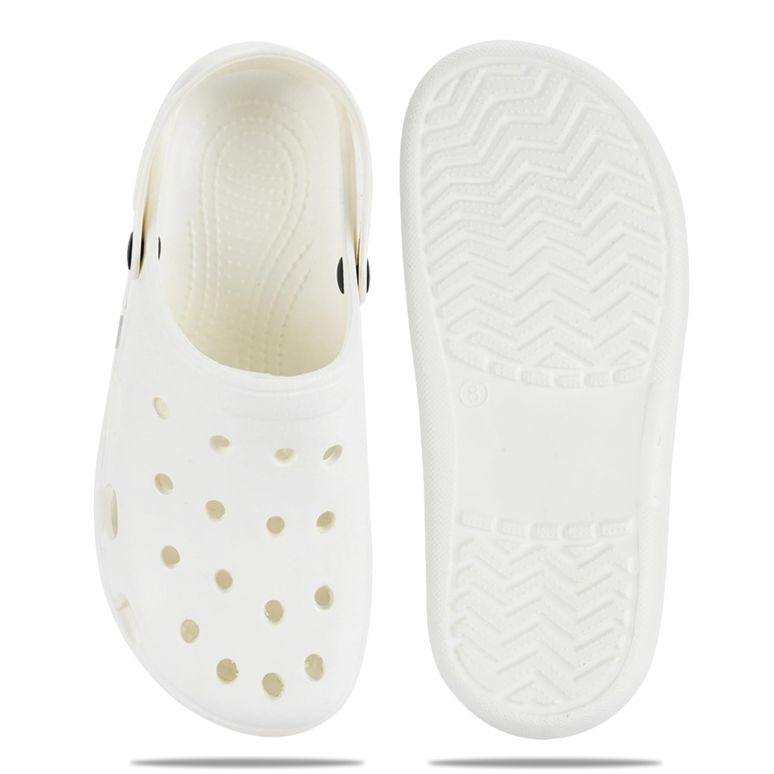 SoleKick Stylish Mens Classic Casual Clogs/Sandals with Adjustable Back Strap | Anti-Skid & Waterproof | Comfortable & Light Weight | Color - White | Size - 09 (B0CX8RC8HN) Amazon Price History, Amazon Price Tracker