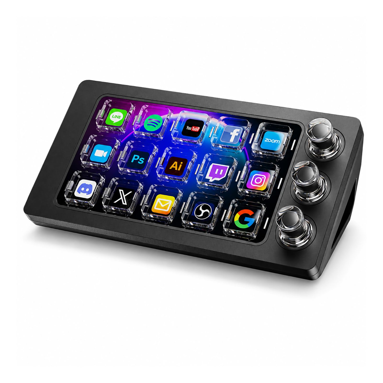 MagTran M3 Stream Controller Deck per PC Work e Live Streamer, Macro Pad per Video e Editing di Immagini, Tasti Magnetici Trasparenti Lisci, Comfort per tutto il giorno per giocare a lungo
