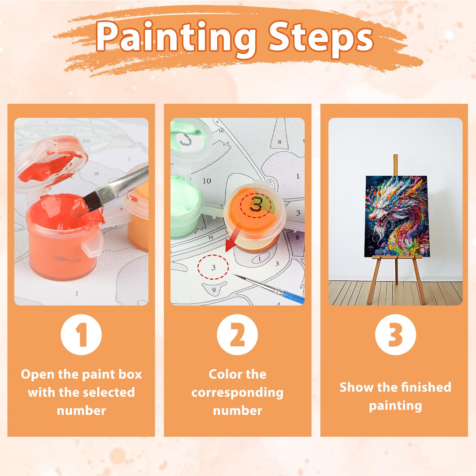 Dipingere Con Numeri Drago Kit Pittura Per Adulti KEYIFA - Dipingere