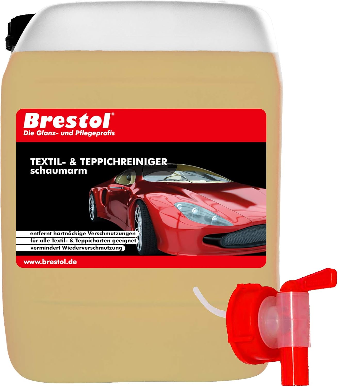 Textile & Carpet Cleaner Low Foam 5 Litres with Tap 51 mm Upholstery