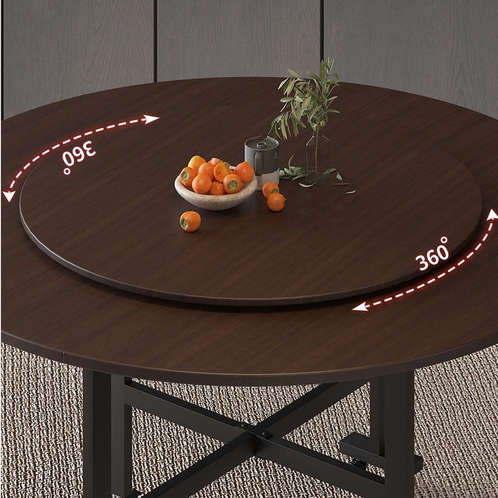 80 cm Lazy Susan drewniany gramofon na stół jadalny 100 cm obrotowa taca 60 cm okrągły talerz do serwowania łatwe dzielenie się jedzeniem - elegancki biały marmurowy design idealny do rozrywki