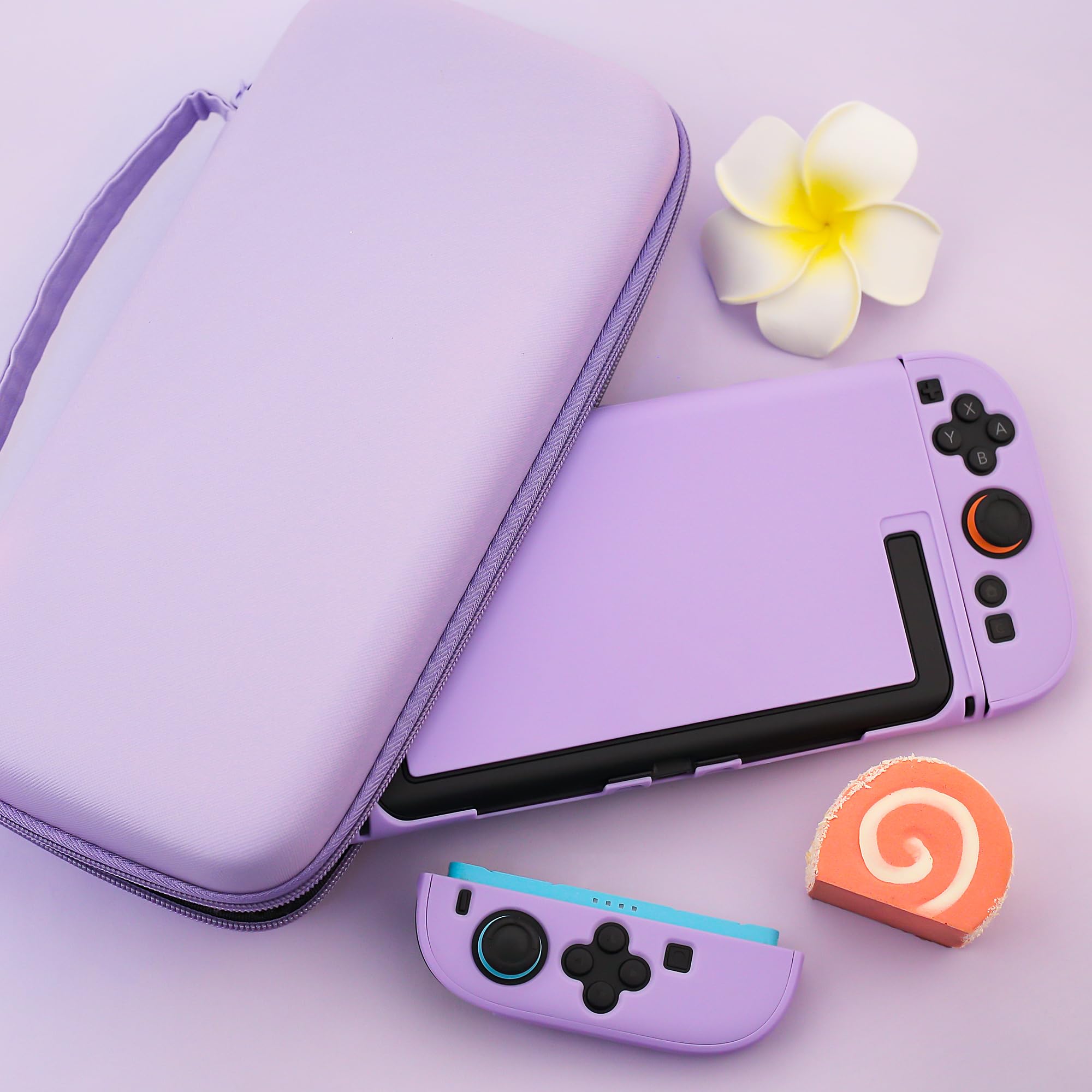 RHOTALL Custodia Viola per Nintendo Switch 2 (2025) 20,06 cm, custodia protettiva portatile da viaggio con 10 scomparti per carte di gioco, custodia rigida per Switch 2, protezione per lo schermo, 2