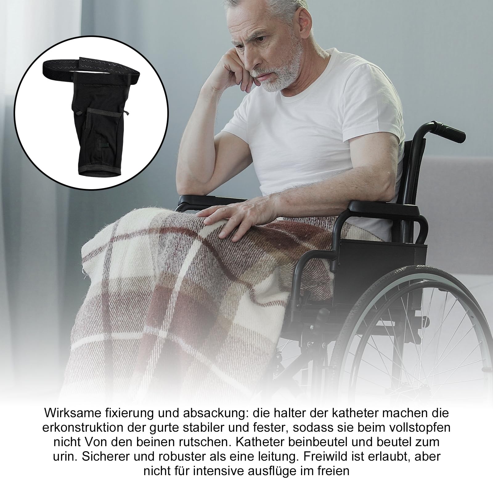 BAIFULAI Soporte para bolsa de pierna para catéter, funda para bolsa de orina con cinturón, soporte para bolsa de pierna para catéter, bolsa de pierna Foley, soporte para catéter para incontinencia