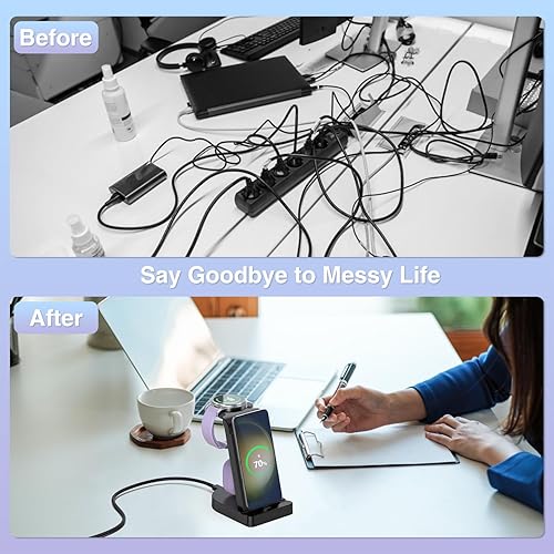 Miniatura 7 de Estación de carga para Samsung, Cabepow 3 en 1 estación de carga rápida para Samsung Galaxy S23 UltraS22S21S20Note 20Z Flip 4Z Fold 4, Samsung Watch