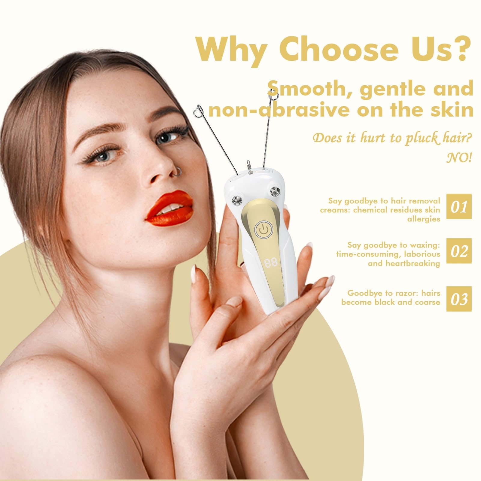 DEWIN Filo Arabo per Depilazione Viso,Filo Arabo Epilatore Filo Arabo Arabic Facial Hair Removal Thread per La Depilazione Femminile