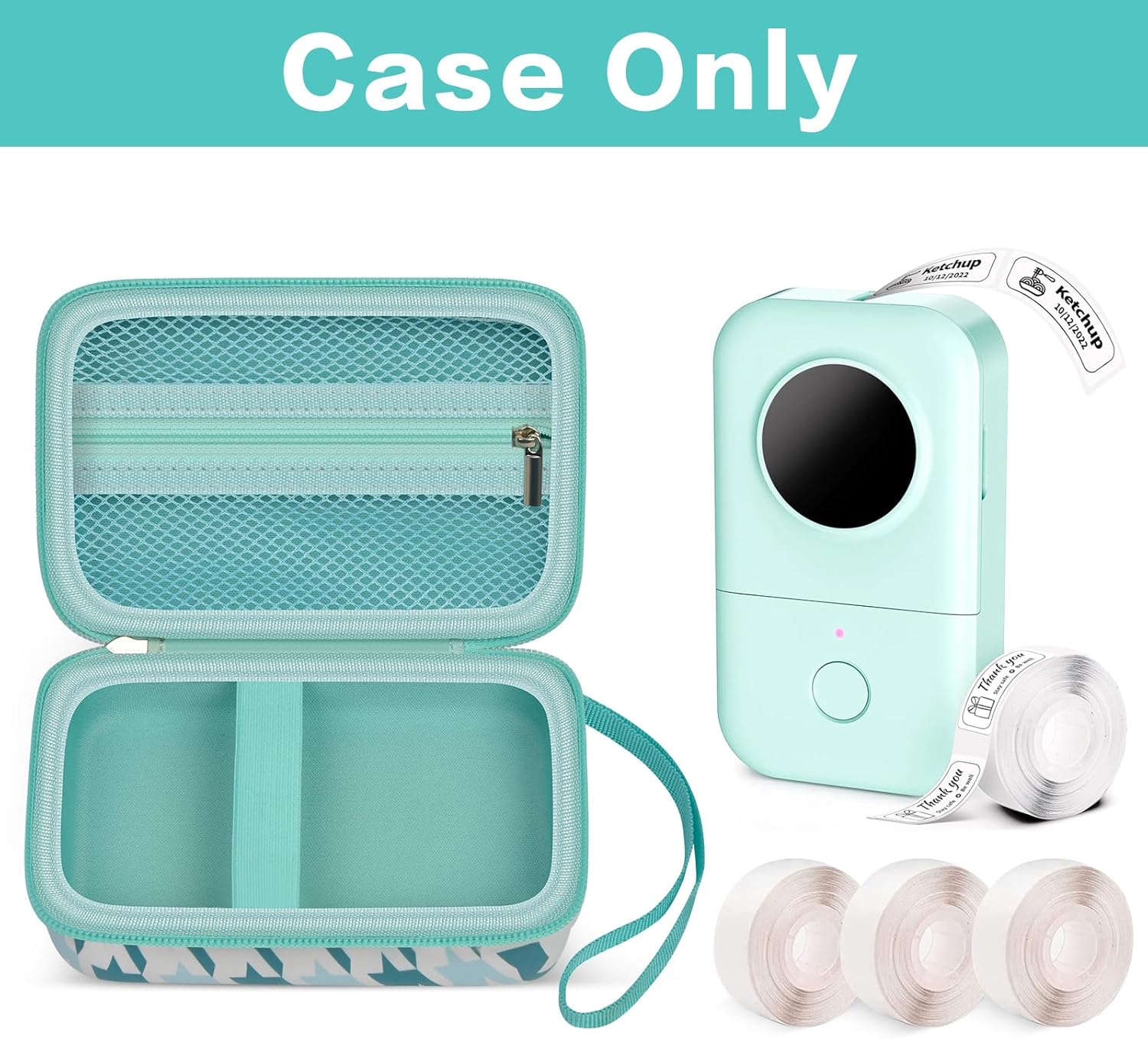 Labels Printer Case Compatible with COLORWING D30 Bluetooth Wireless Portable Labeling Printer Also for Phomemo D30 D35 for Memoking Mini Thermal Printing Sticker Storage Holder - Image 4