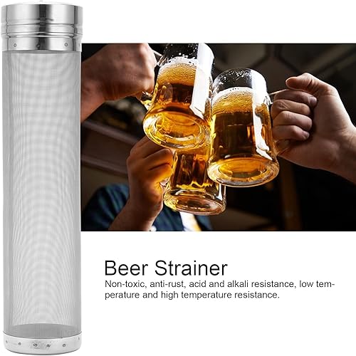 Miniatura 4 de Filtro de cerveza de acero inoxidable de malla 50 de 2.8 x 11.8 pulgadas, filtro de cesta de cerveza casera, filtro de cerveza, cartucho de filtro