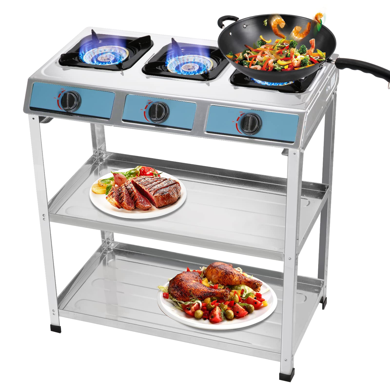 Buy Propane Stove 3 Burner Stove with Removable Leg Stand Portable