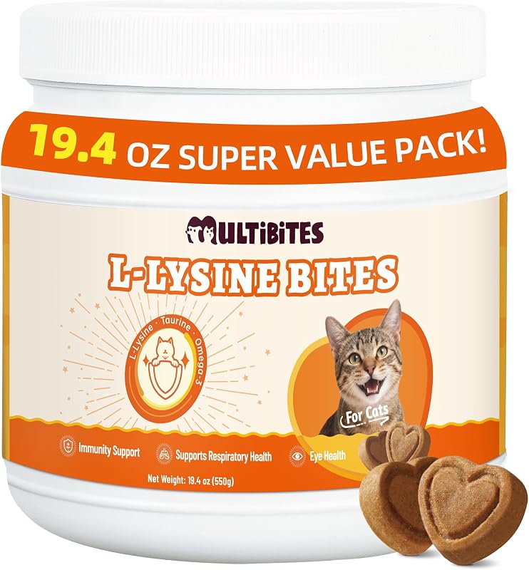 Suplemento mastigável para gatos com L-Lisina, Taurina e vitaminas MULTIBITES – 550 g