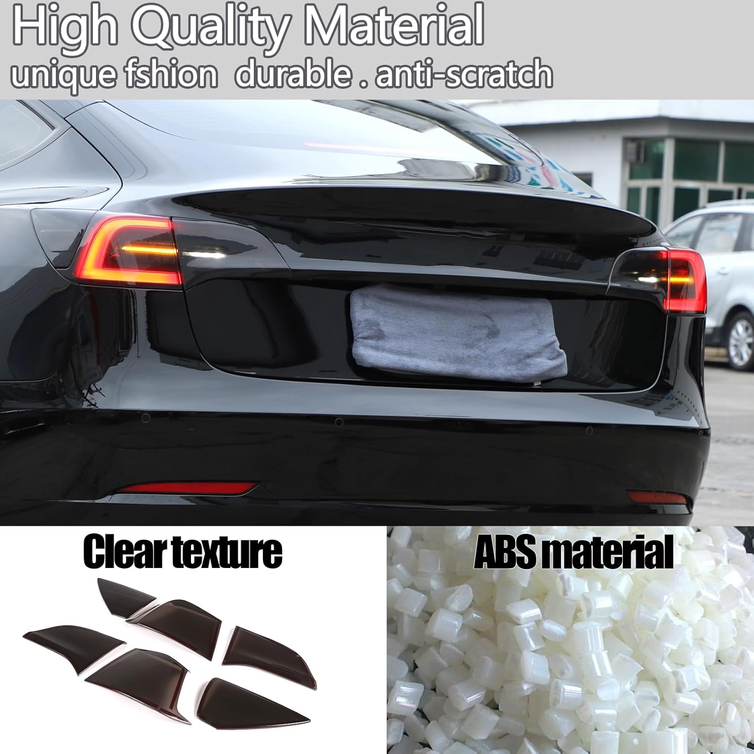 Car Rear Tail Light Cover Tail Lamp Shell Shade Compatible with Tesla Model 3 Model Y 2016-2022 Smoked Taillight Shell Trim Cover Tail Light Lamp Cover Guard Trim Frame Protect Decorative Accessories