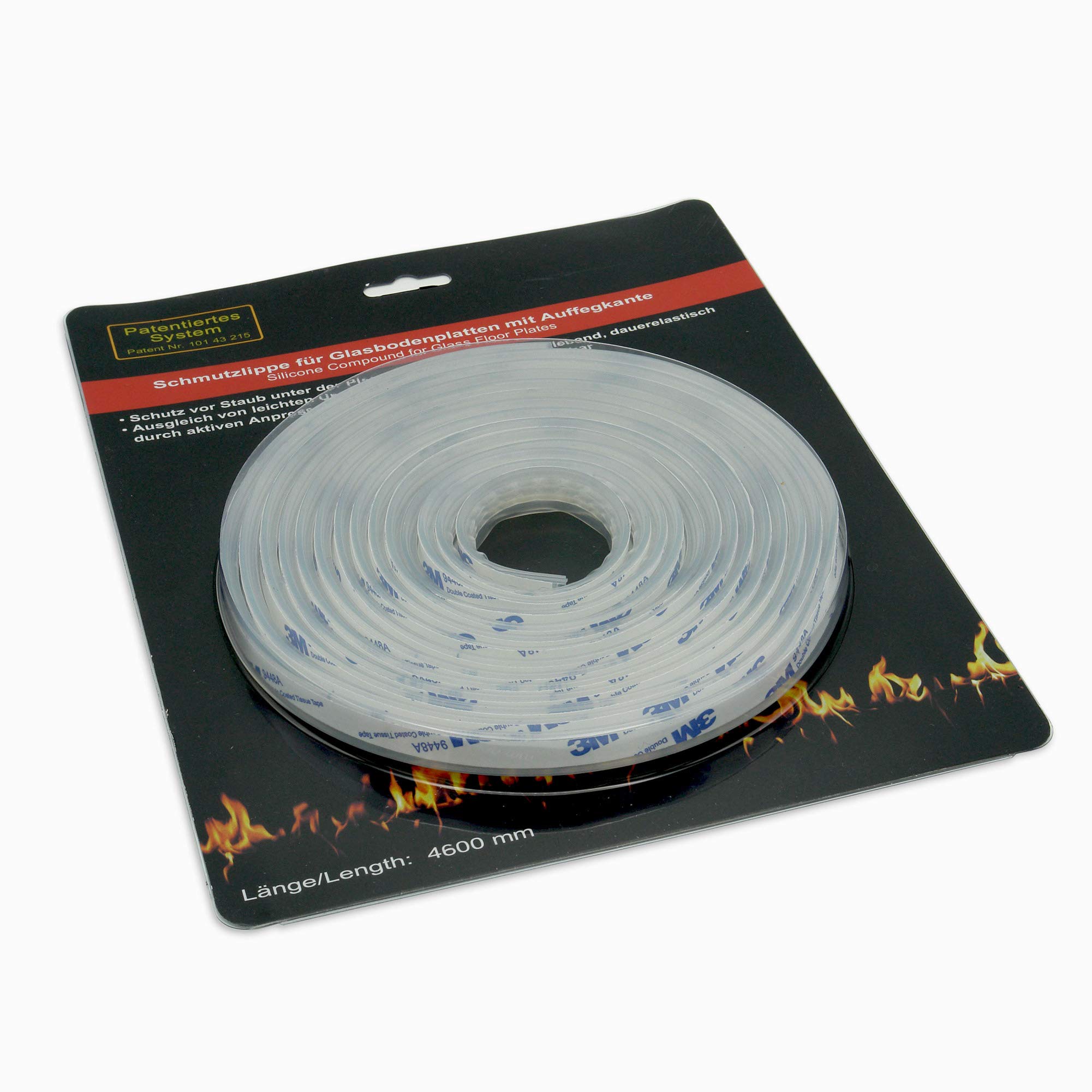 Glas Bodenplatte Funkenschutz Tropfen Form groß Ø 125cm 6mm Stärke mit Silikon Schmutzlippe ESG Einscheibensicherheitsglas für Kamin und Ofen Facettenschliff Klarglas