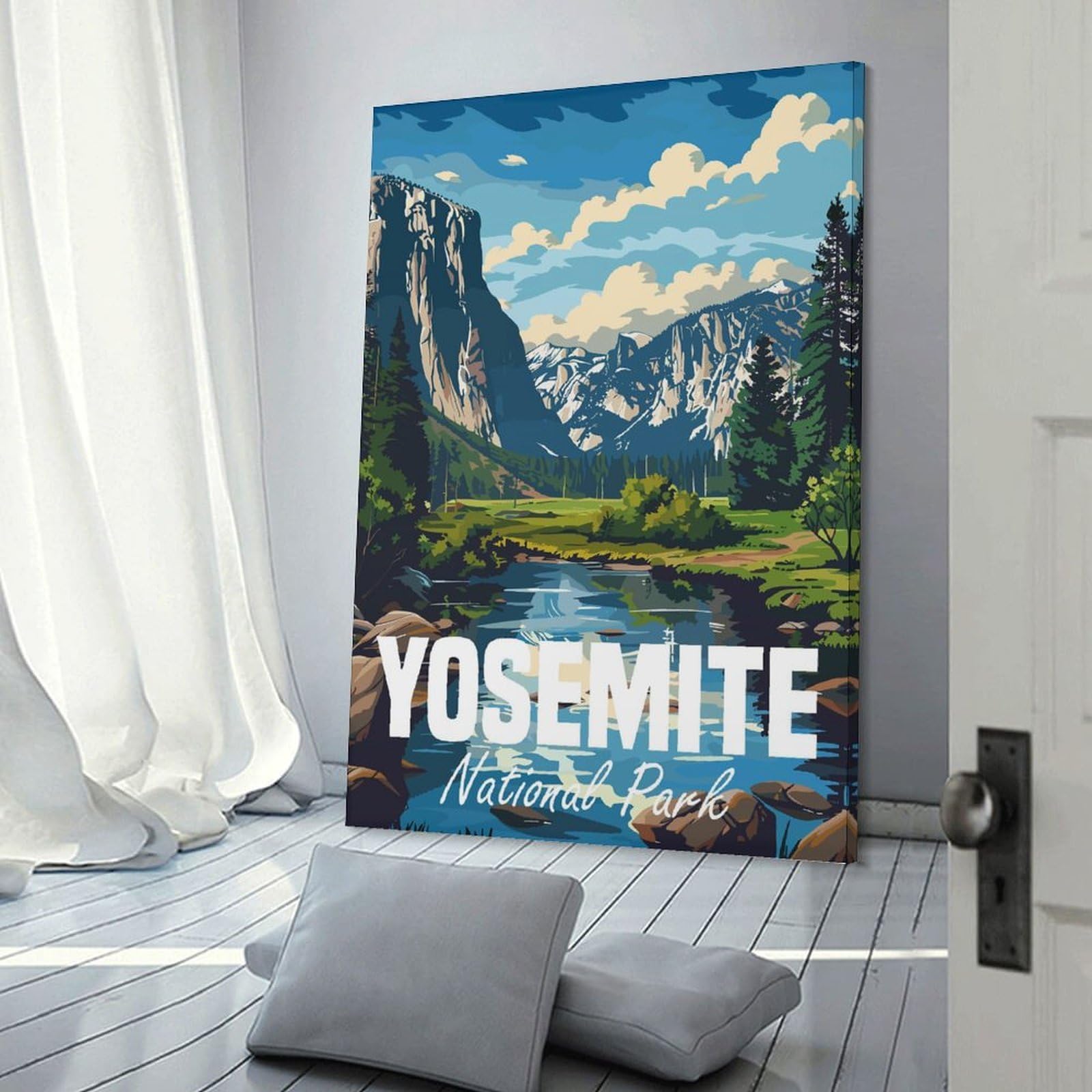 Junmoney Yosemite National Park(2) Canvas Wall Art, 12x18inch(30x45cm), for Bedroom Decor, Cosy Corners Or Studios, Stylish Decor for A Restful Room Update