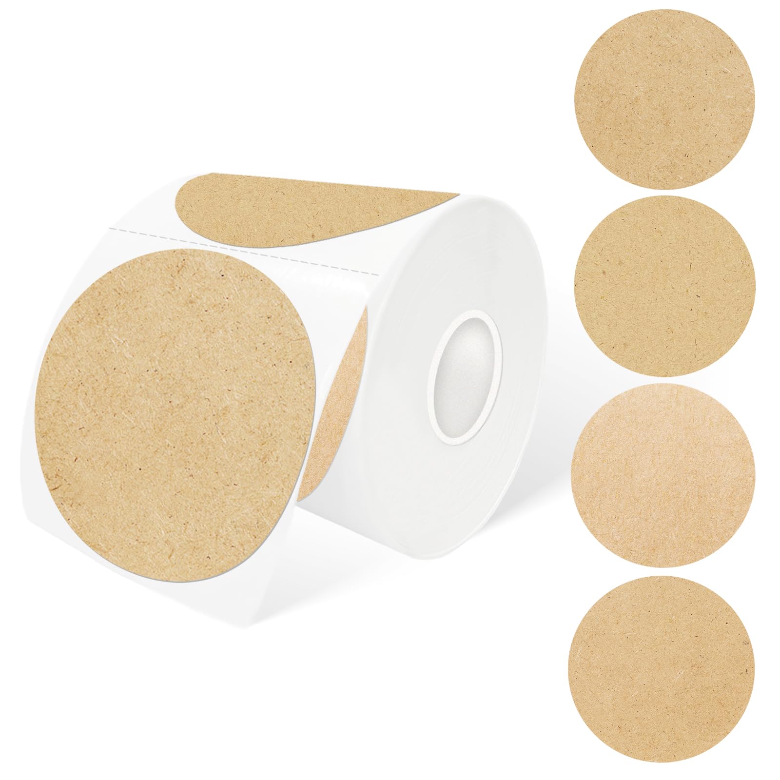 Yeachlaing 3 Inch Round Thermal Label, Self-Adhesive Waterproof Circle Sticker for Logo Design, Multipurpose Direct Thermal Labels, 410 Sheets/1 Roll,