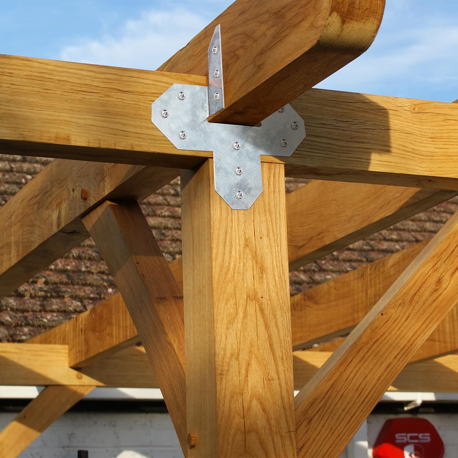 Strong 18-Gauge Hurricane Tie Hot Dip Galvanized Joist Hangers Heavy Duty Hot Dip Galvanized Joist Hangers for Roofing Trusses Wood Timber, Resist High Wind Earthquake Forces(Silver, 8Pcs)