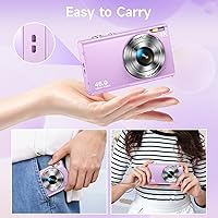 Vista 7 de Cámara digital, enfoque automático de 48 MP UHD 4K, cámara de vlogging de 16X, zoom digital portátil y compacta, cámara digital para adolescentes